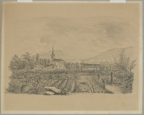 Plainpalais les jardins et le temple au XIXe - coll. MAH