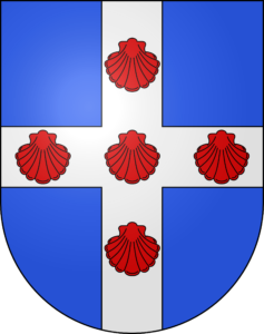 Les coquilles Saint-Jacques, armes de l'ancienne famille Falcon de Céligny, blason actuel de la commune